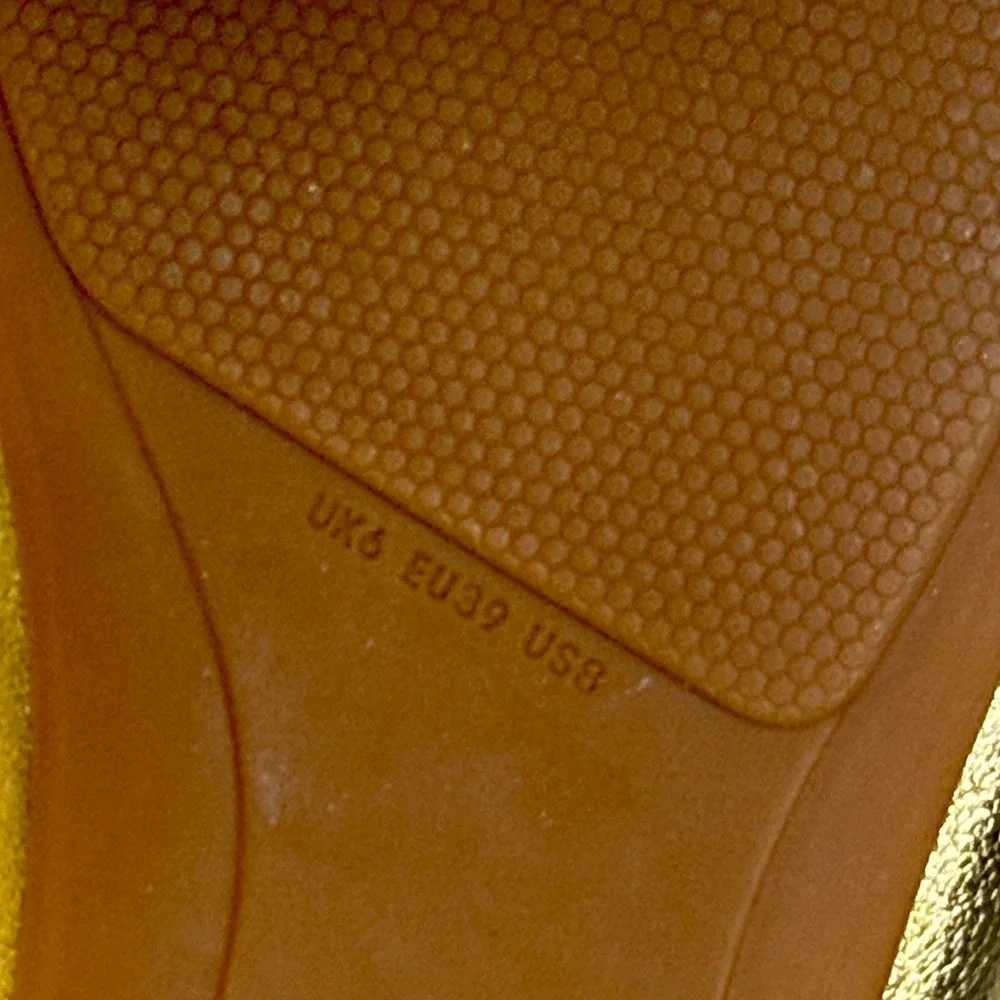 FitFlop Allegro Ballet Flats Gold Metallic Leather Comfort Shoes Slip On Size 8